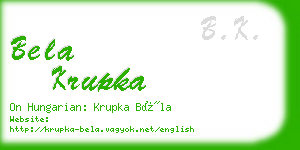 bela krupka business card